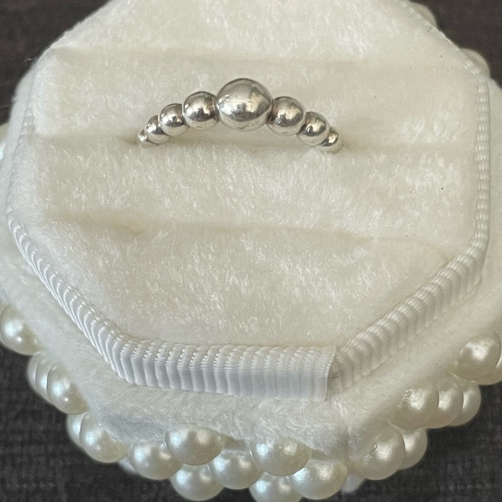 Pandora Silver String of Beads Ring